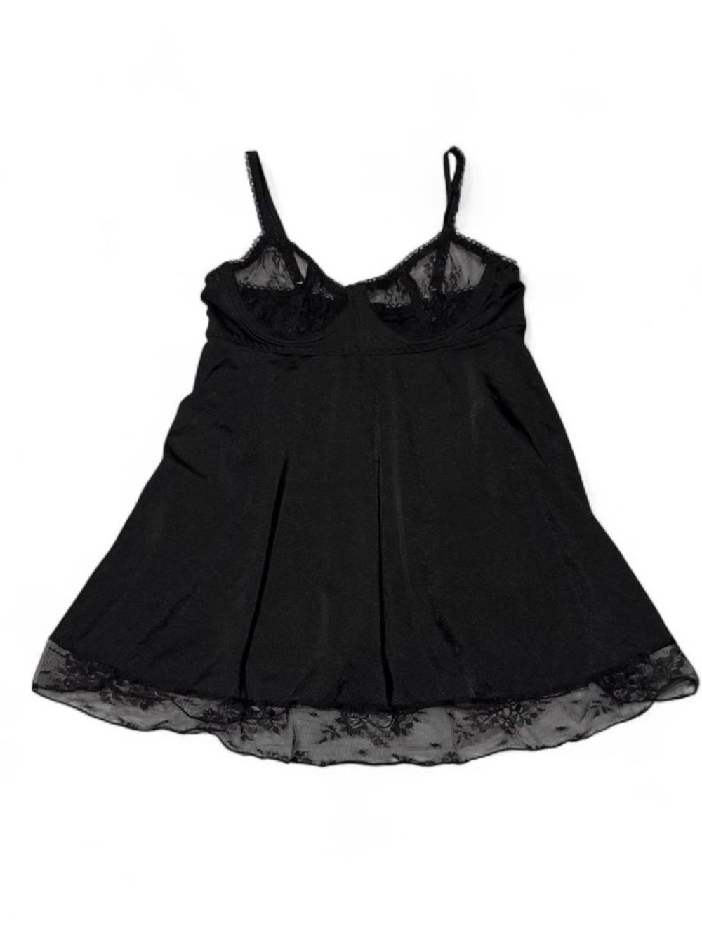 Black Lace-Trim babydoll